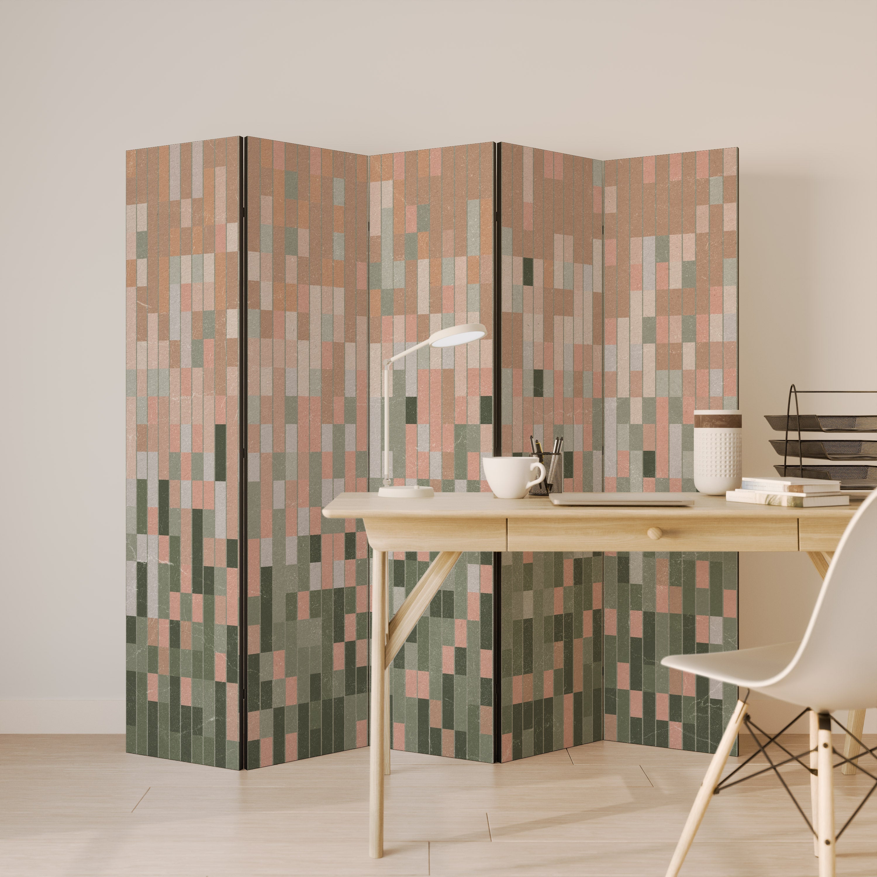 CONSTRUIRE L'AVENIR Cloison de séparation décorative à 5 panneaux