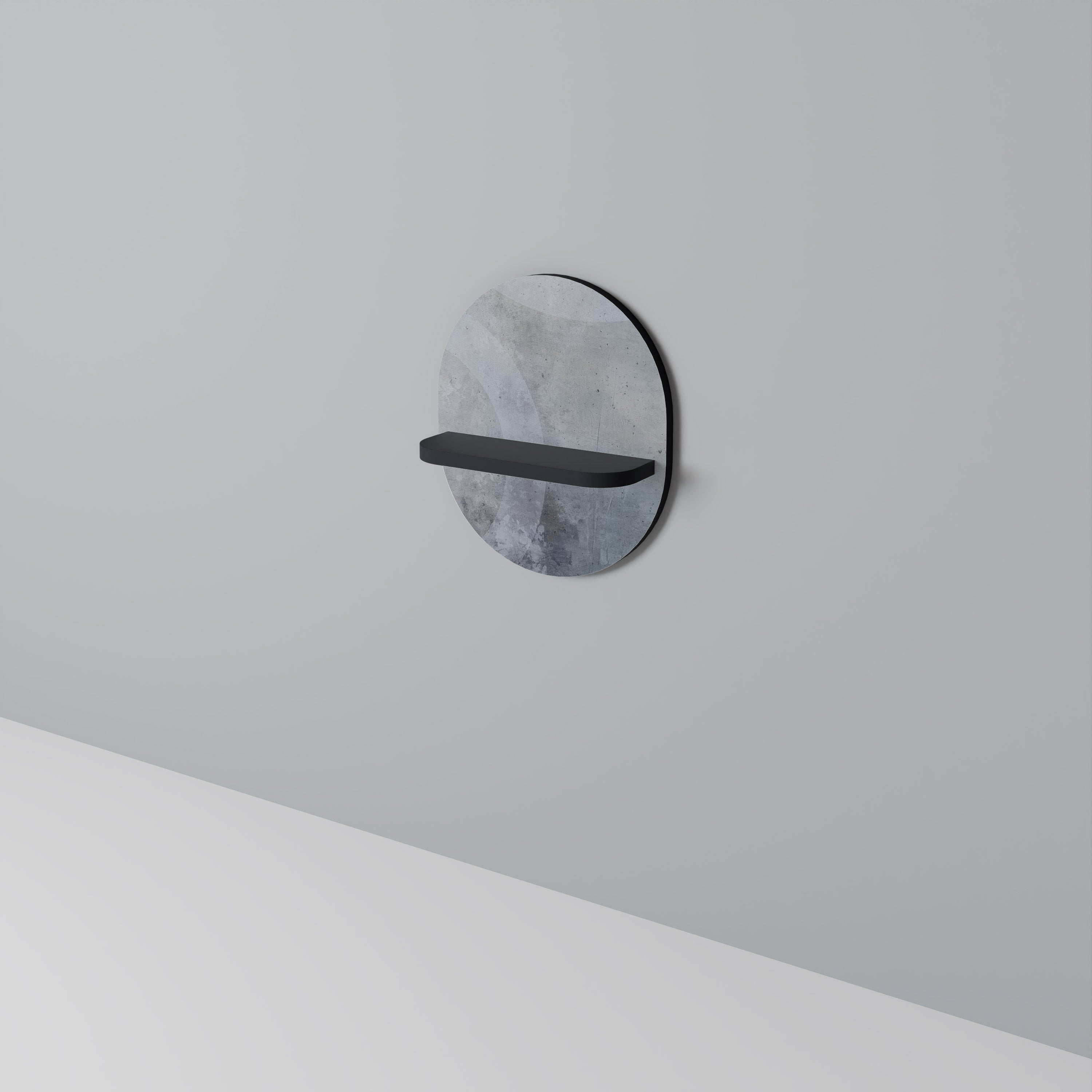 Étagère d'art ovale MUTED ARC en finition noire