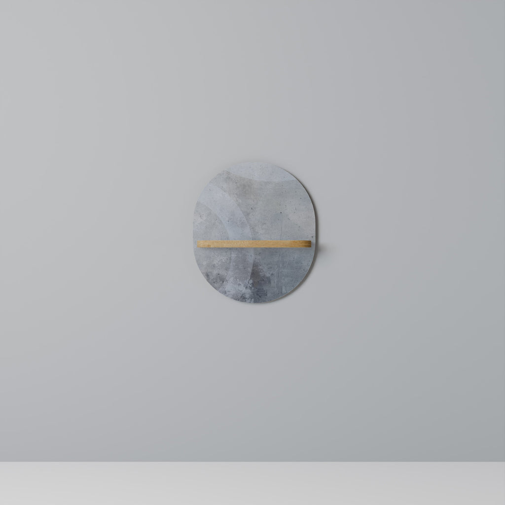 Étagère d'art ovale MUTED ARC effet chêne