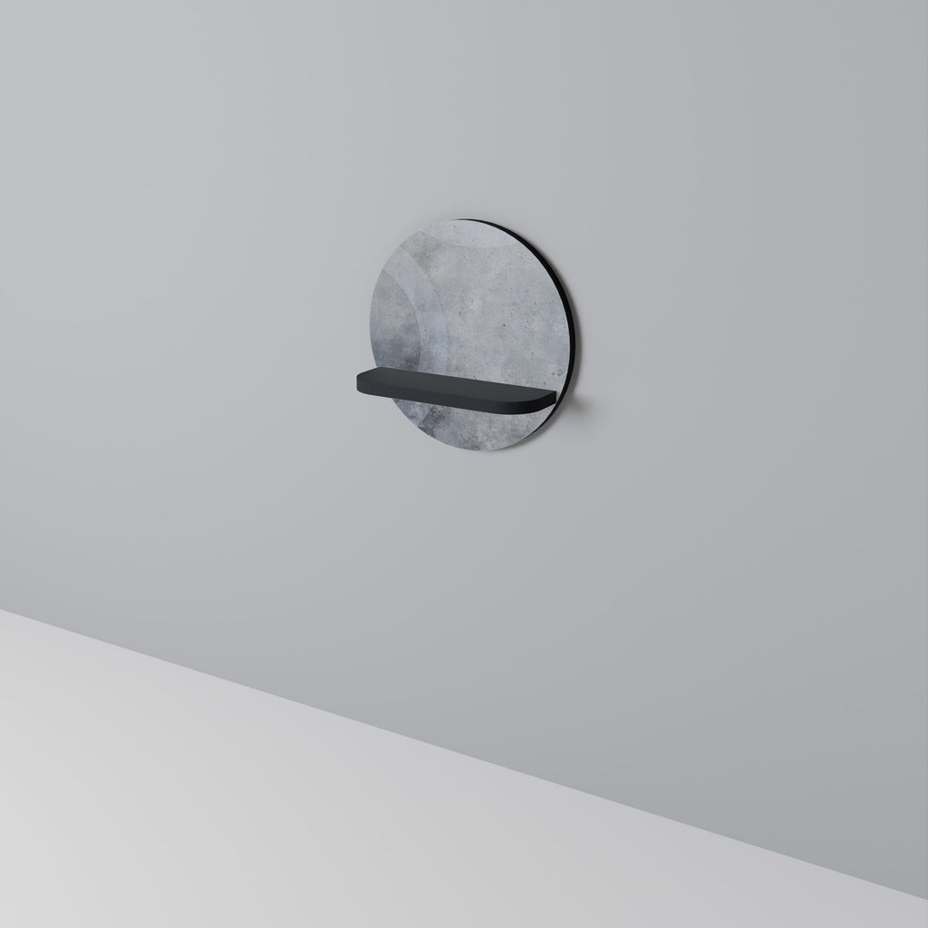 Étagère d'art ronde MUTED ARC en finition noire