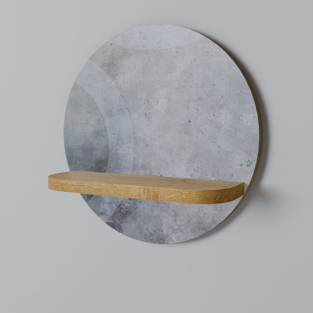 Étagère d'art ronde MUTED ARC effet chêne