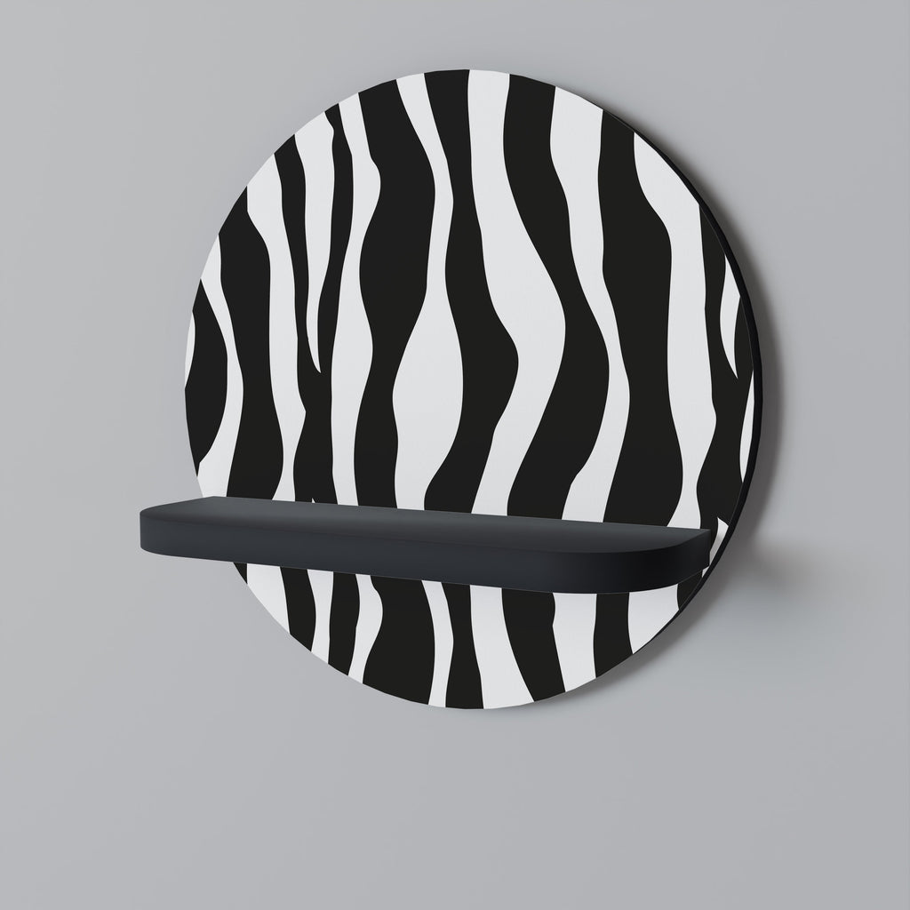 Étagère d'art ronde ZEBRA ECHOES en finition noire