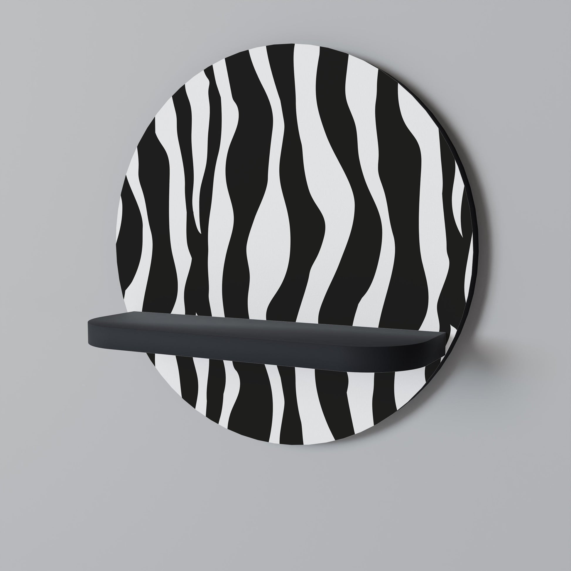 Étagère d'art ronde ZEBRA ECHOES en finition noire
