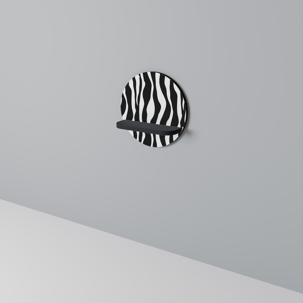 Étagère d'art ronde ZEBRA ECHOES en finition noire