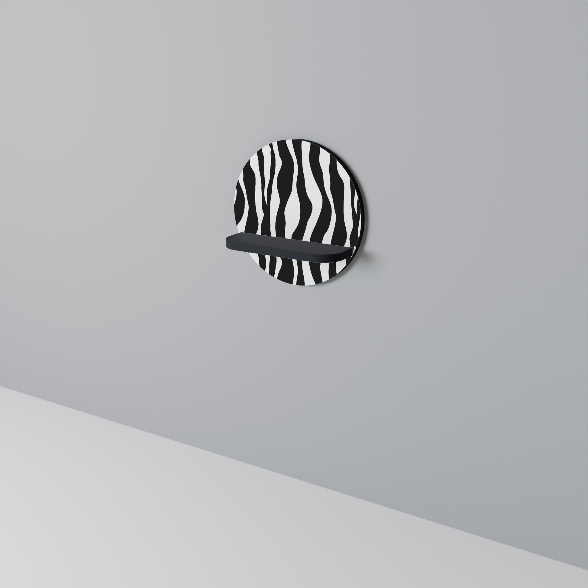 Étagère d'art ronde ZEBRA ECHOES en finition noire