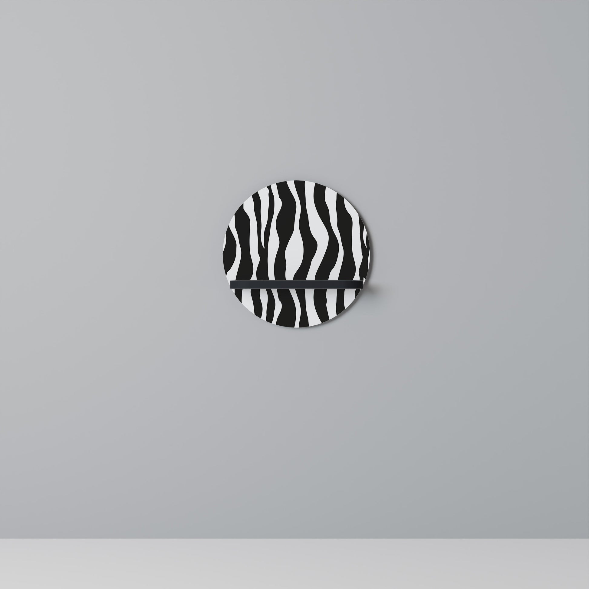 Étagère d'art ronde ZEBRA ECHOES en finition noire