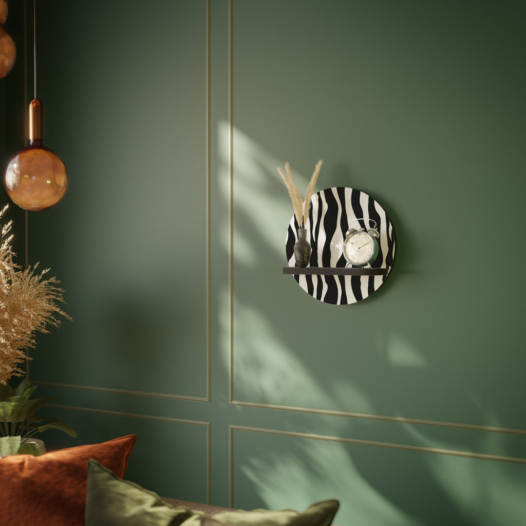Étagère d'art ronde ZEBRA ECHOES en finition noire