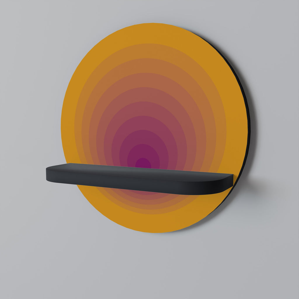 Étagère d'art ronde BLUSH GRADIENT en finition noire