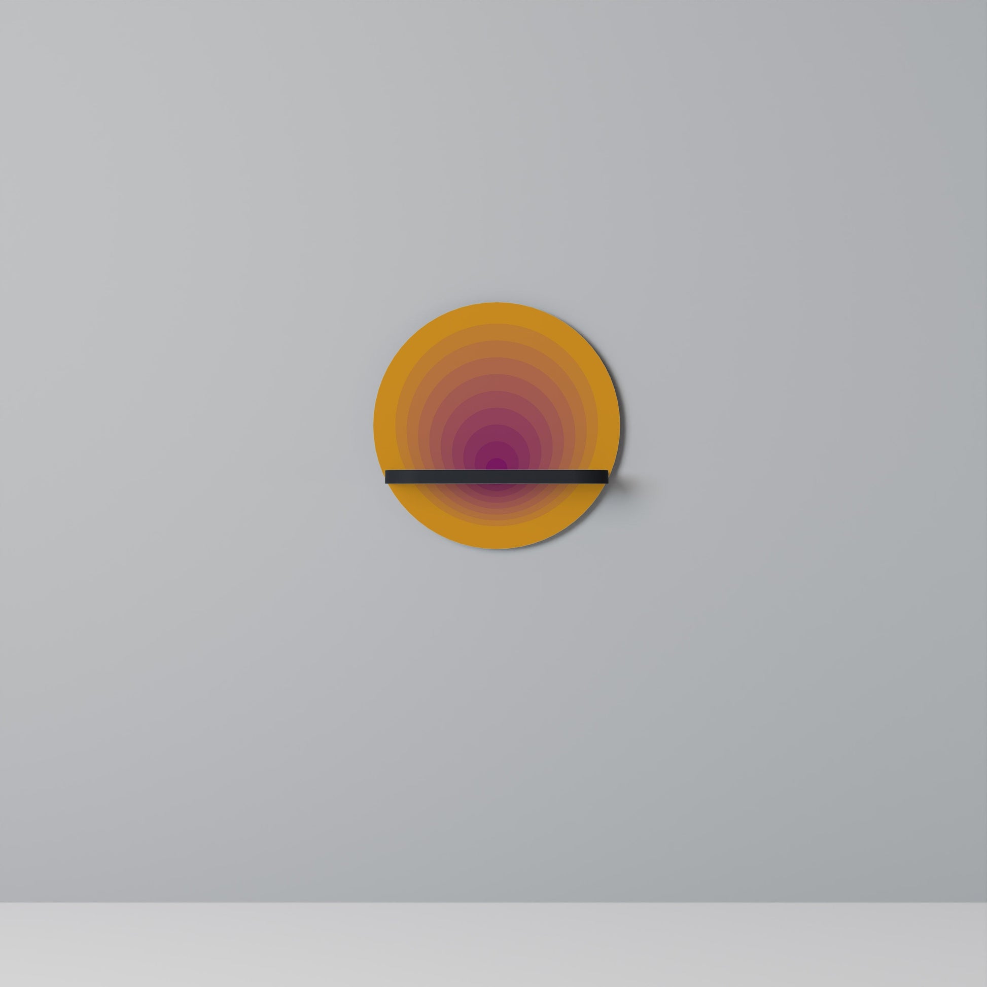 Étagère d'art ronde BLUSH GRADIENT en finition noire
