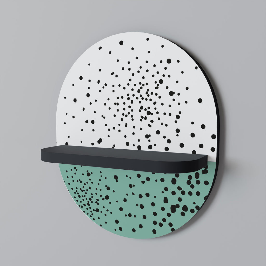 DOTTED DELIGHTS Oval Art Shelf In Black Finish