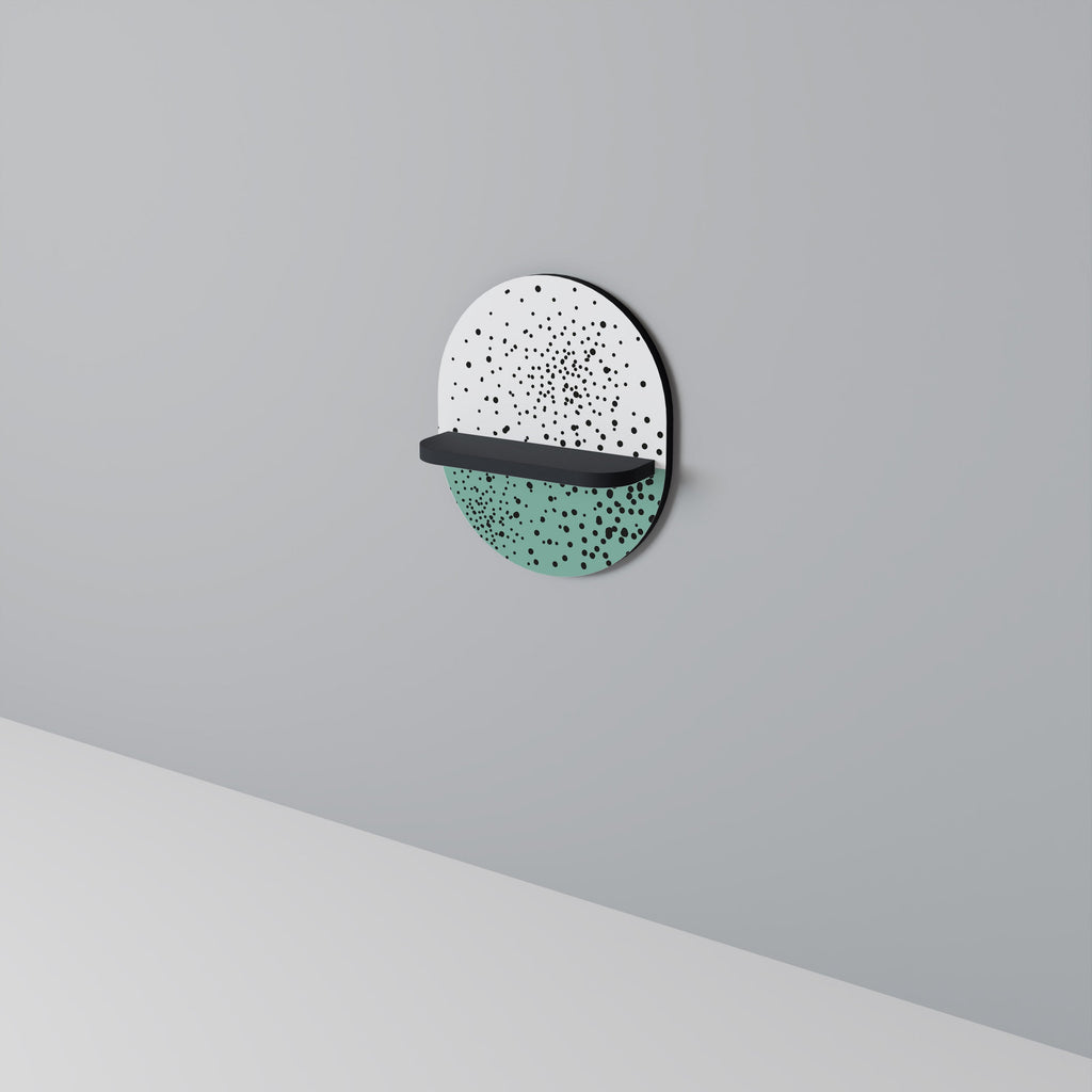 DOTTED DELIGHTS Oval Art Shelf In Black Finish