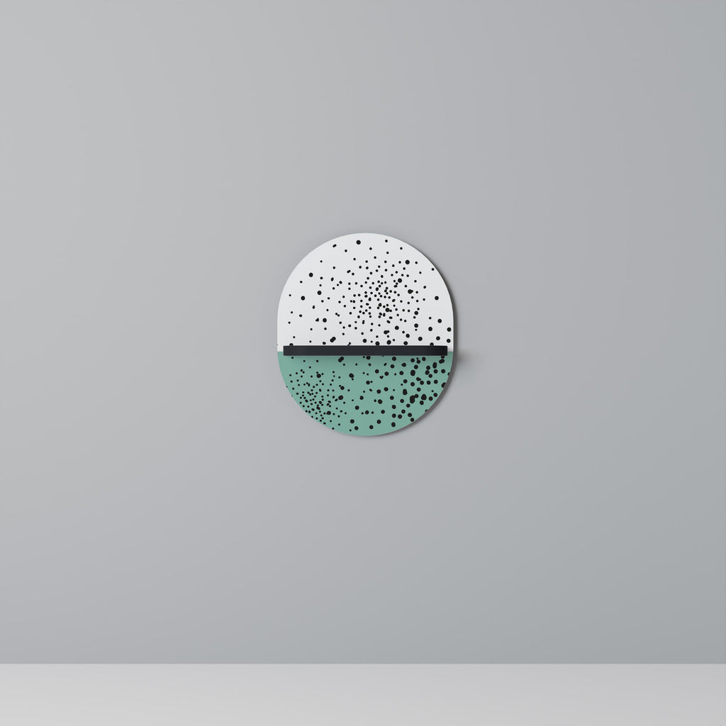 DOTTED DELIGHTS Oval Art Shelf In Black Finish