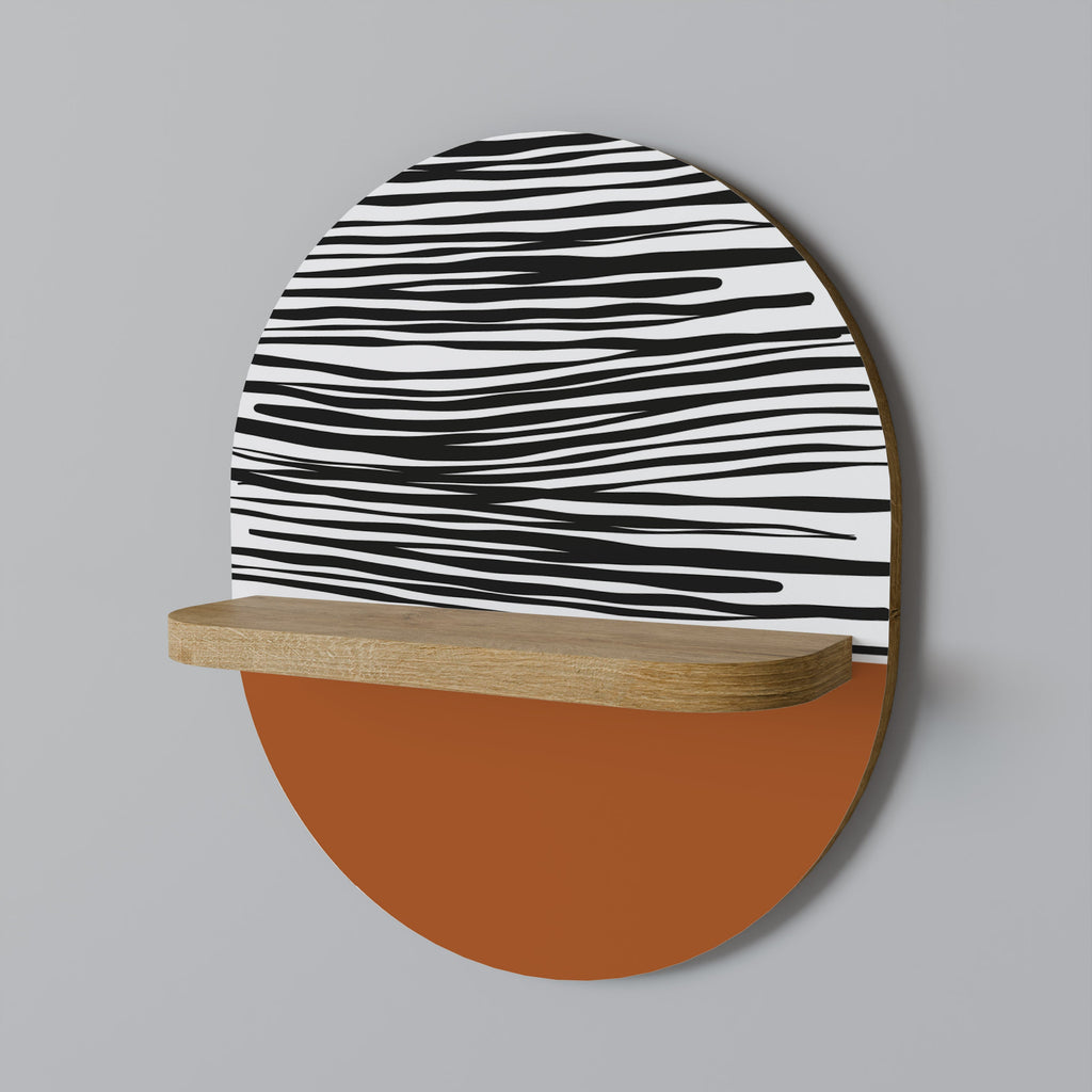 Étagère d'art ovale RADIANT ZEBRA effet chêne
