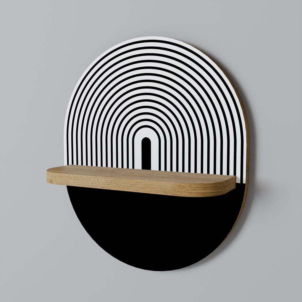 Étagère d'art ovale DUSK VIBRATION effet chêne