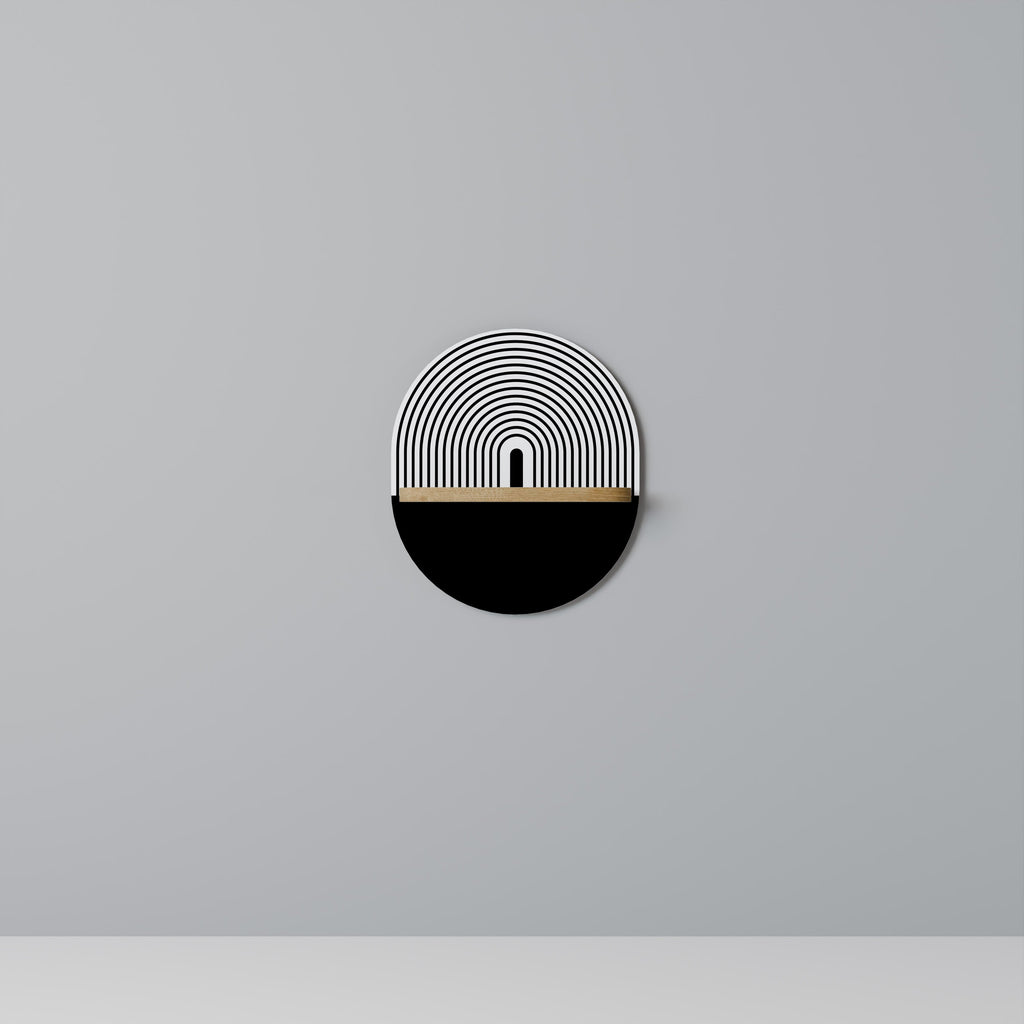 Étagère d'art ovale DUSK VIBRATION effet chêne