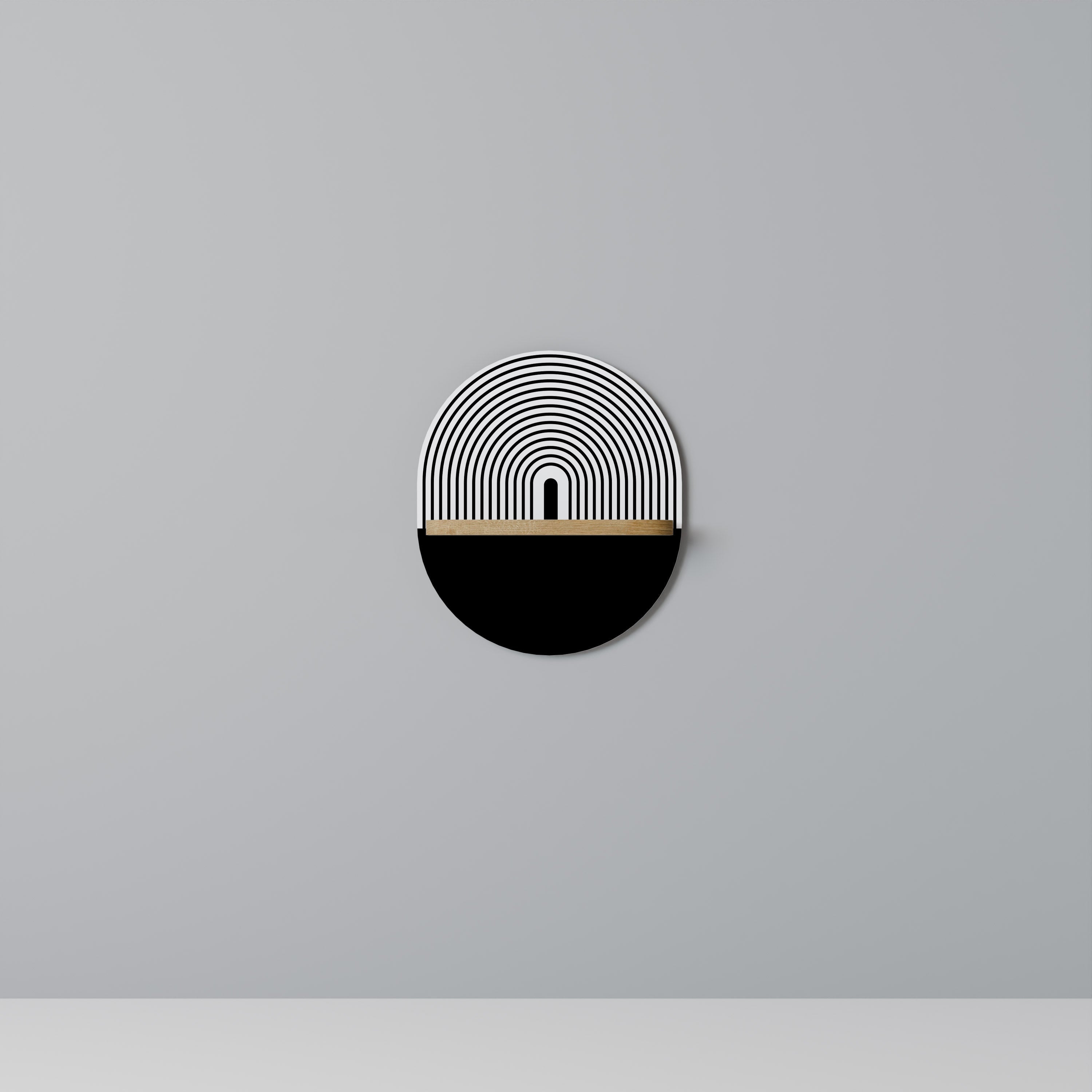 Étagère d'art ovale DUSK VIBRATION effet chêne