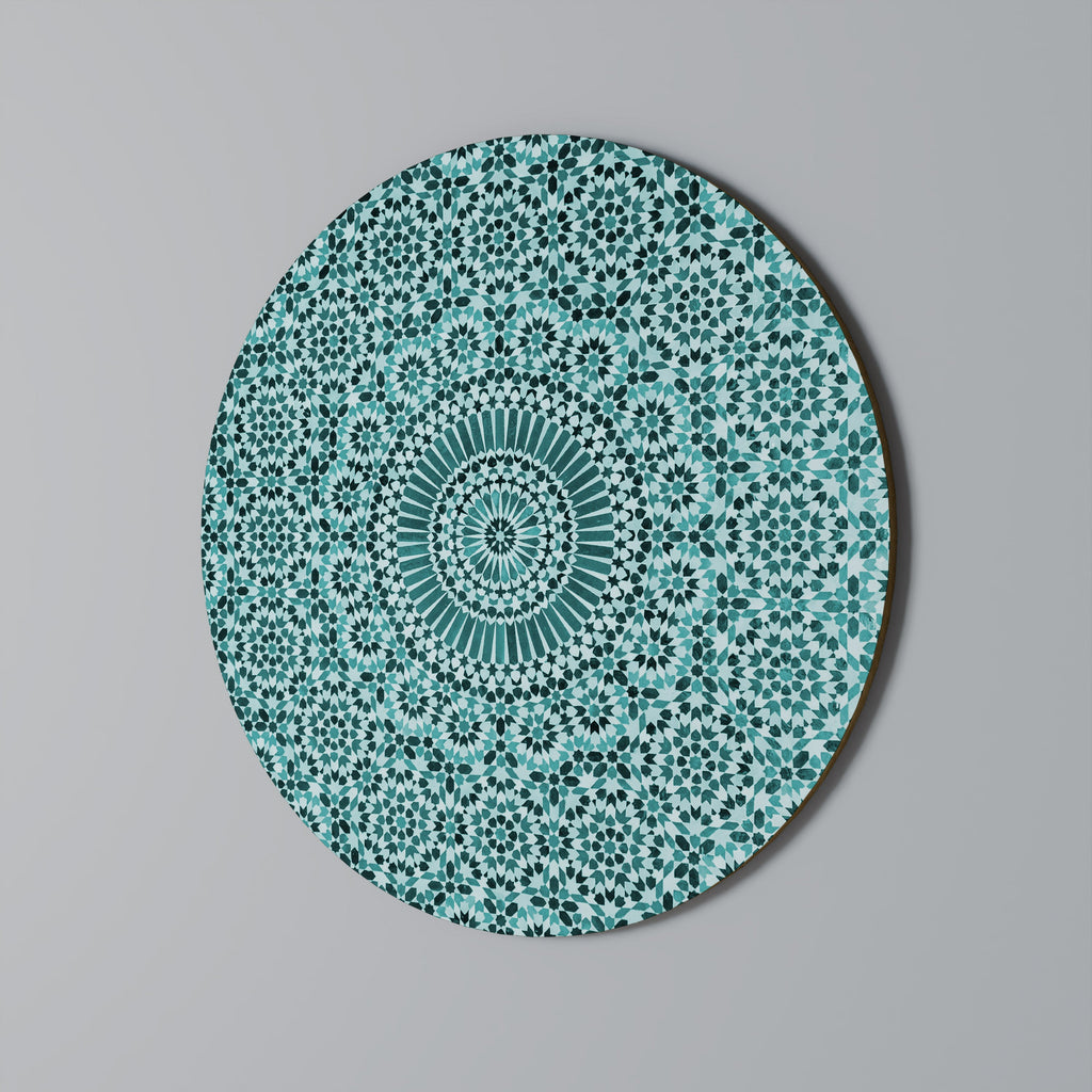 Décoration murale ronde TURQUOISE MAROCAINE