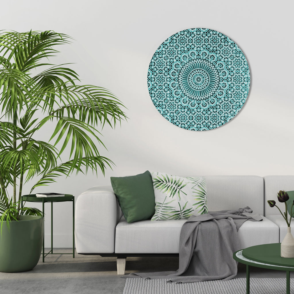 Décoration murale ronde TURQUOISE MAROCAINE