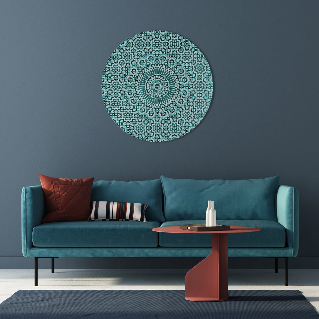 Décoration murale ronde TURQUOISE MAROCAINE