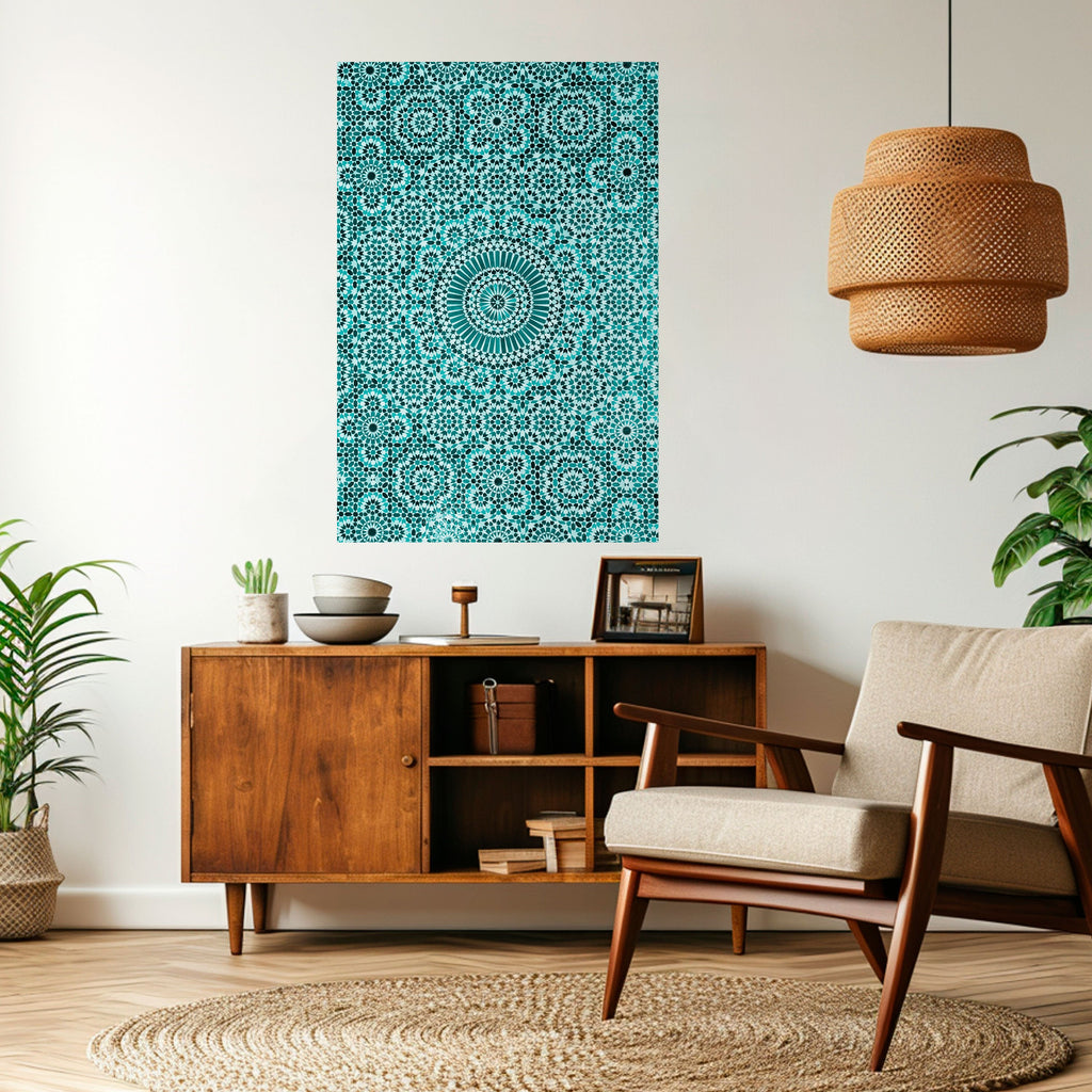 Affiche verticale autocollante TURQUOISE MAROCAINE