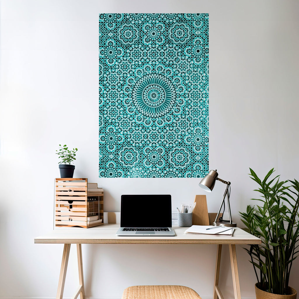 Affiche verticale autocollante TURQUOISE MAROCAINE