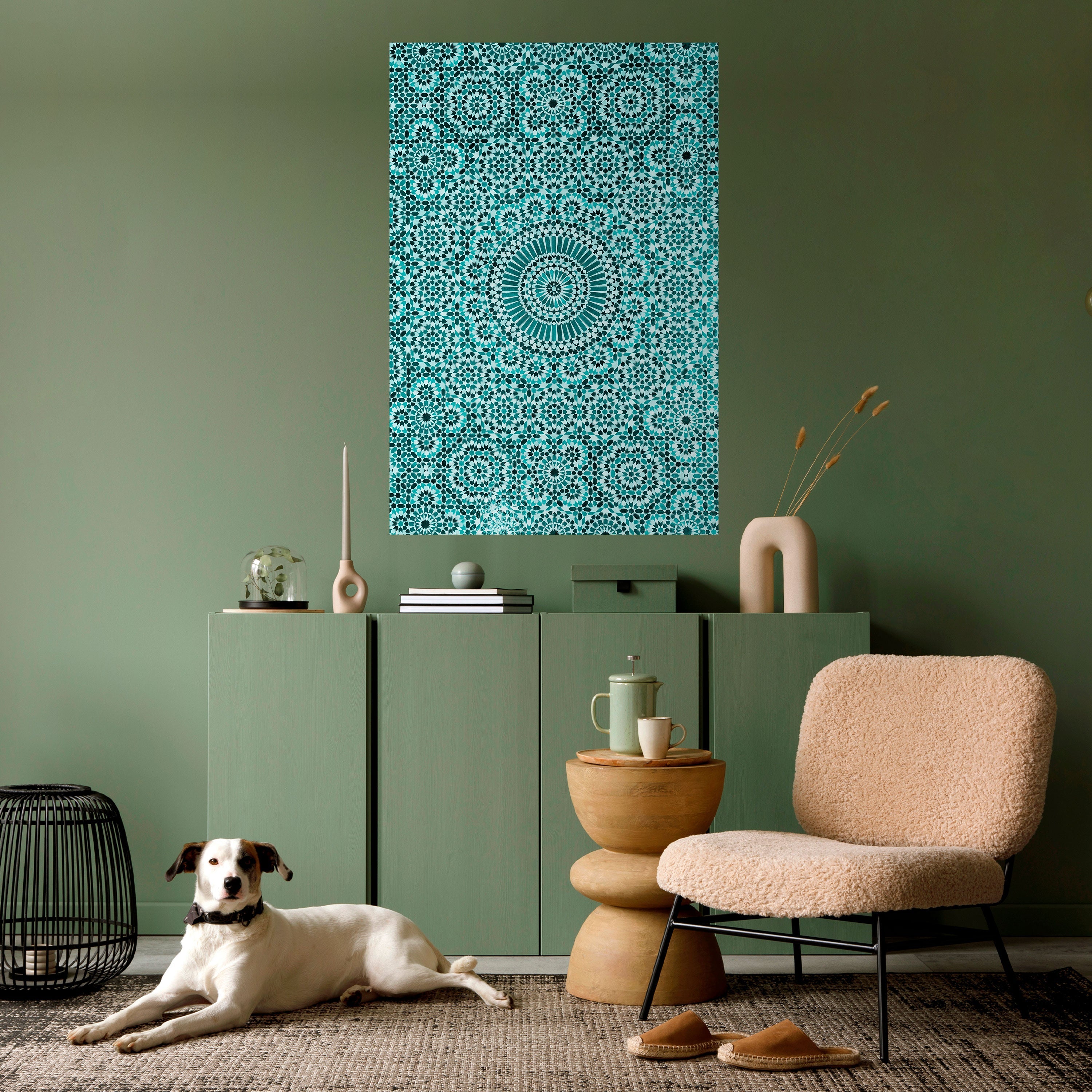 Affiche verticale autocollante TURQUOISE MAROCAINE