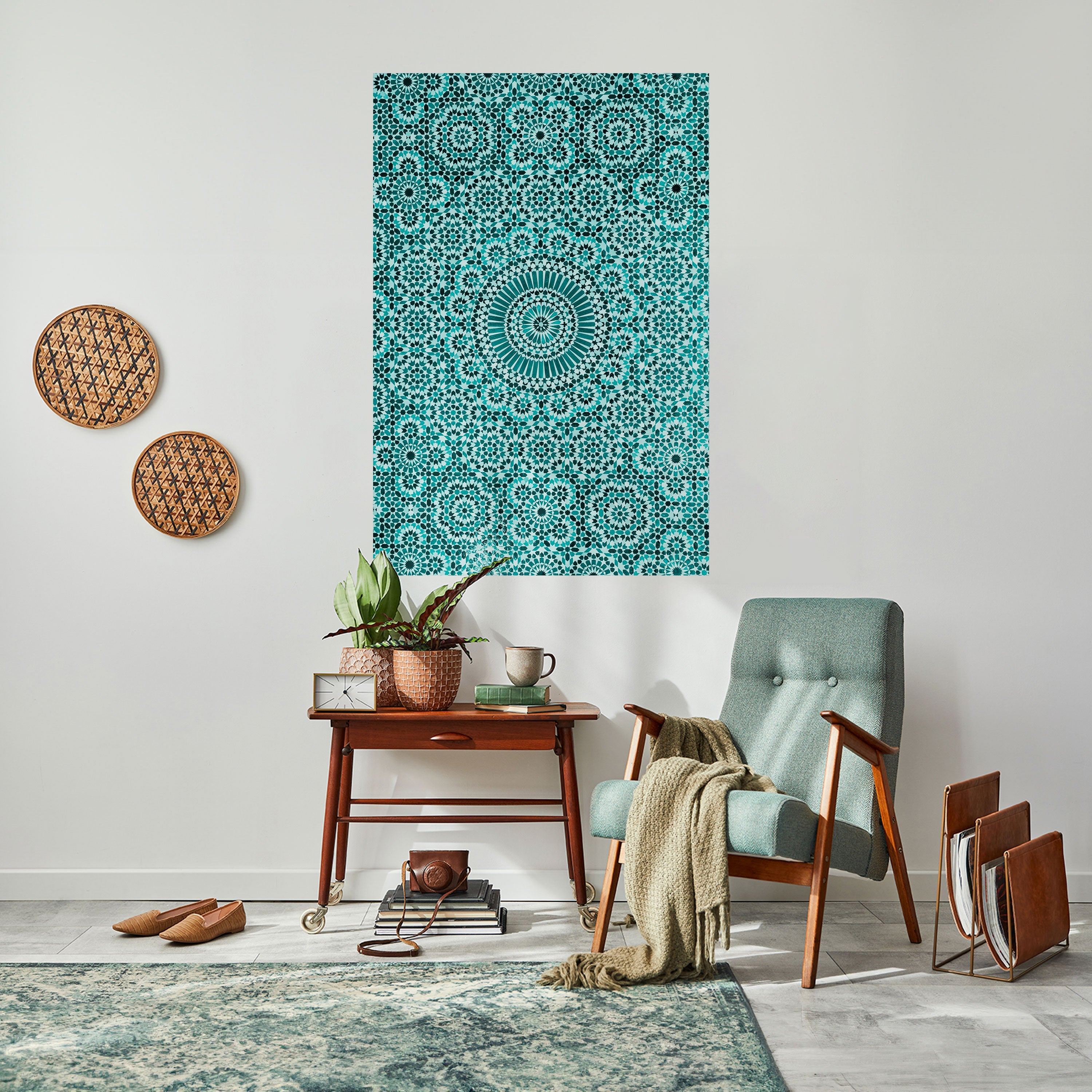 Affiche verticale autocollante TURQUOISE MAROCAINE