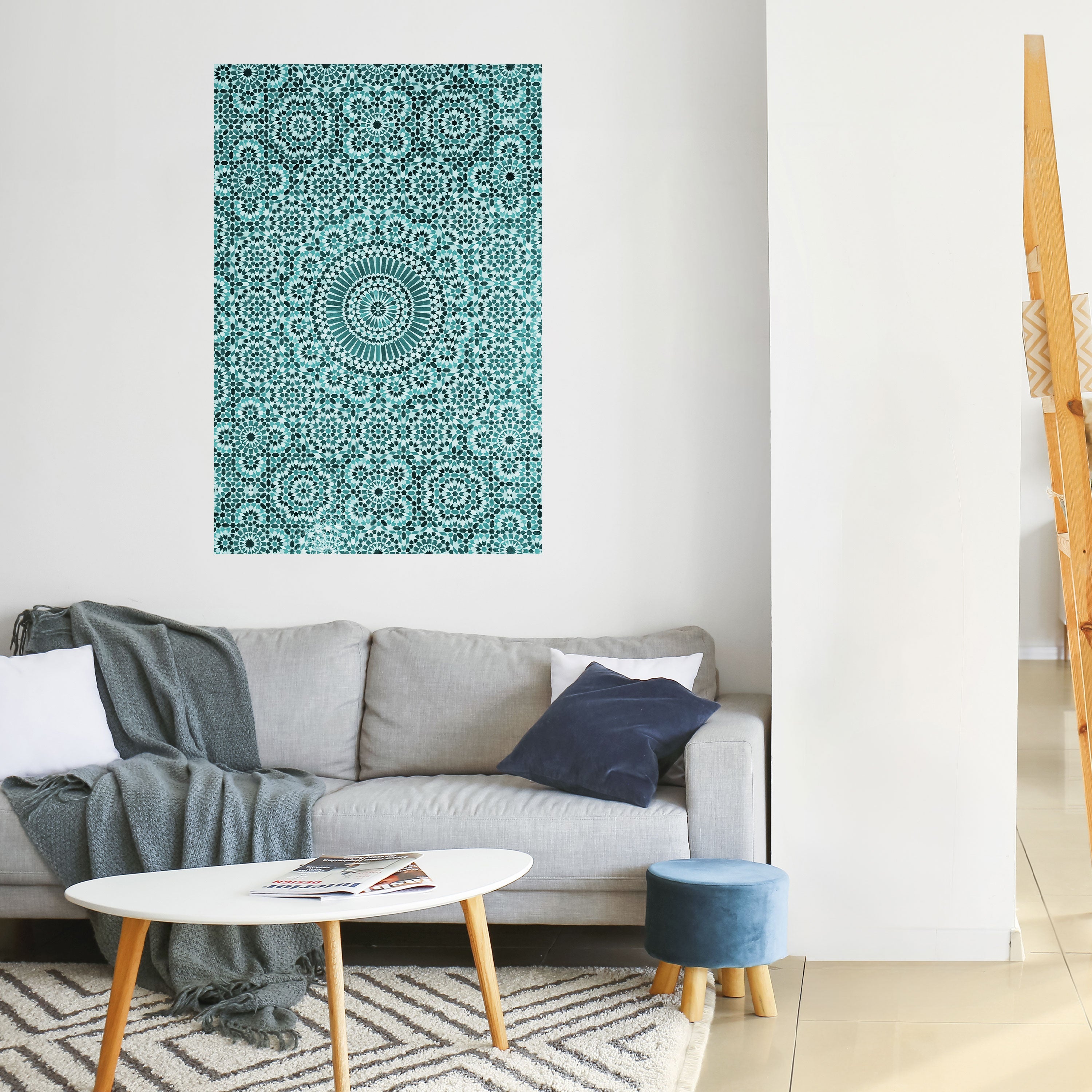 Affiche verticale autocollante TURQUOISE MAROCAINE