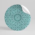 MOROCCAN TURQUOISE Peel and Stick Round Sticker