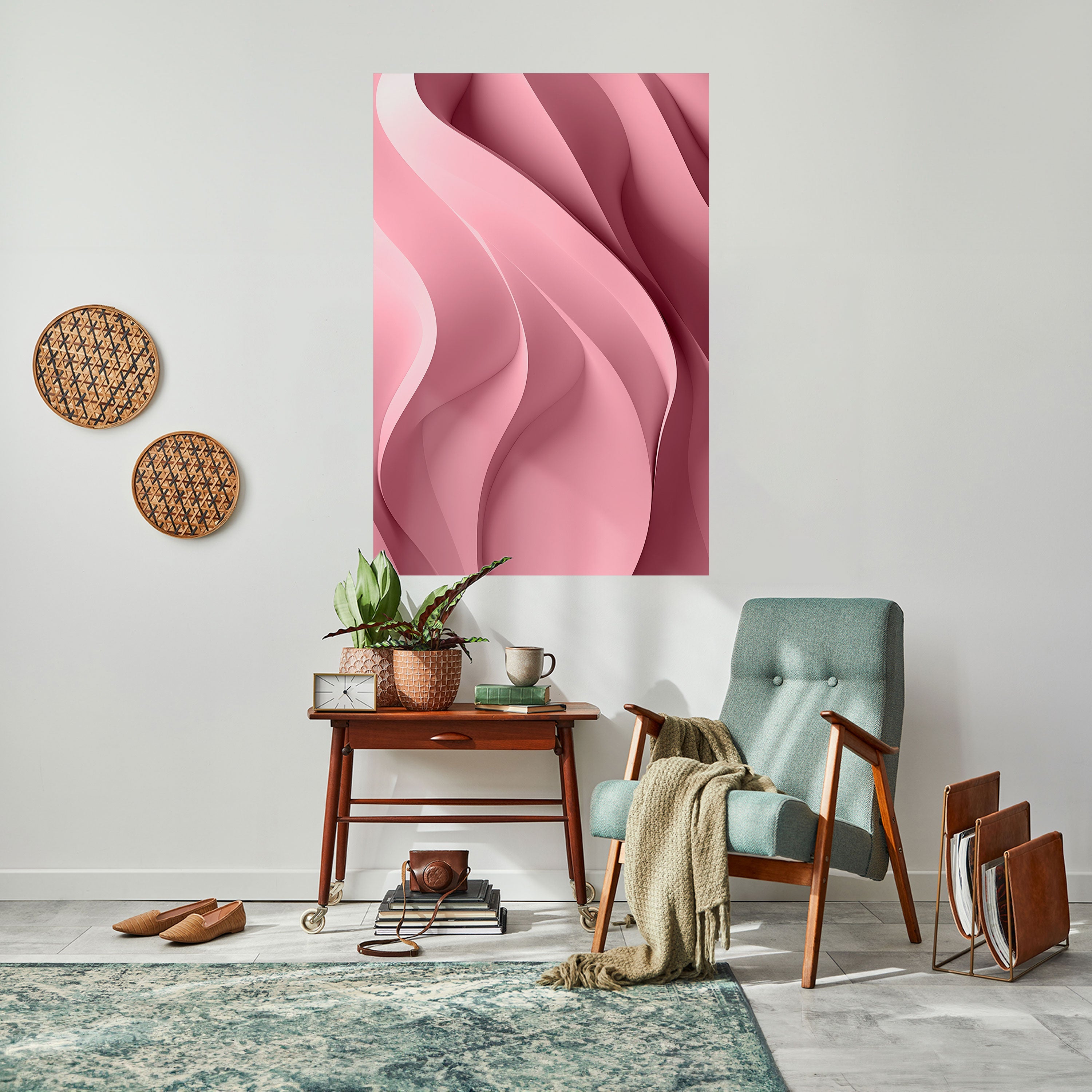 Affiche verticale autocollante « PENSÉE ROSE »