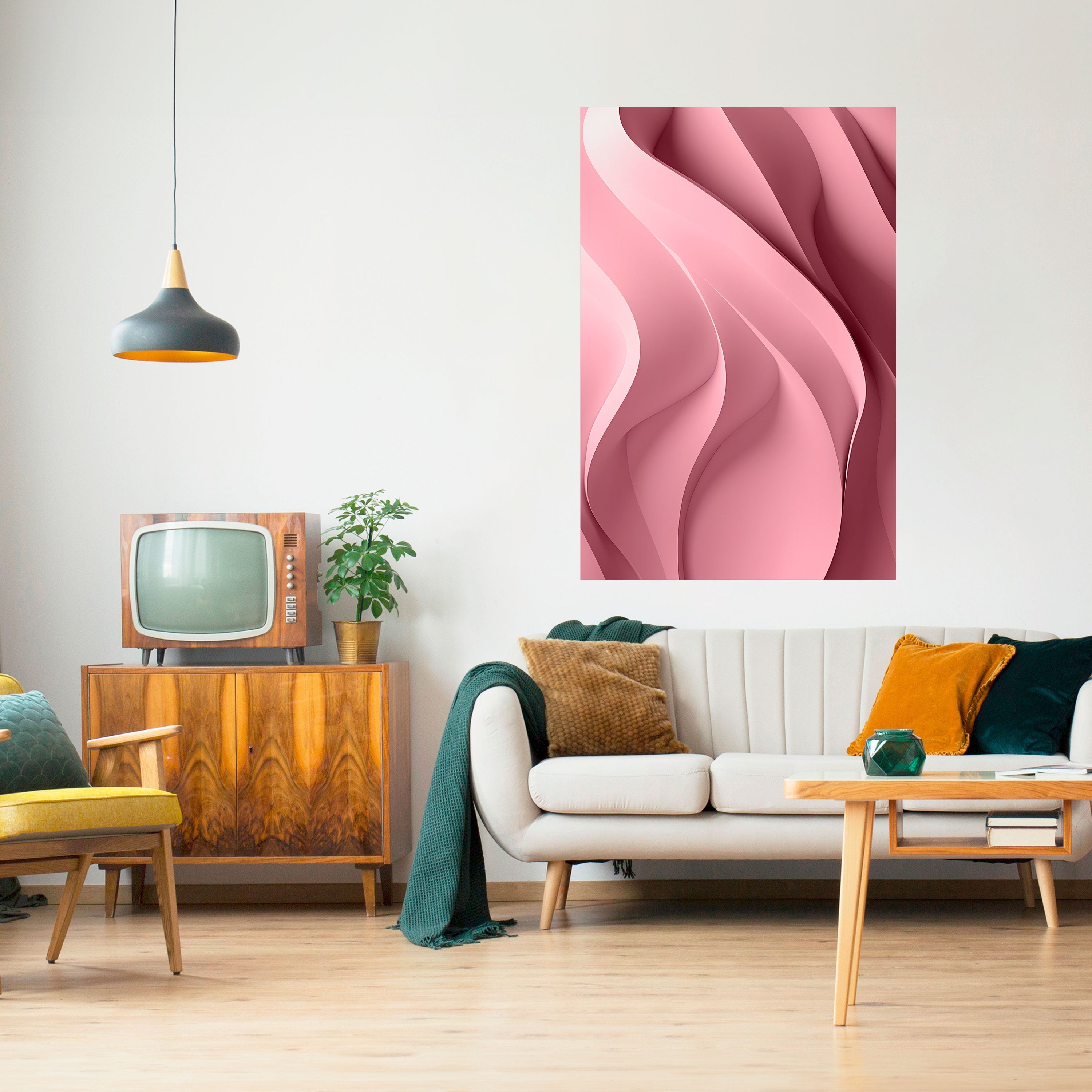 Affiche verticale autocollante « PENSÉE ROSE »