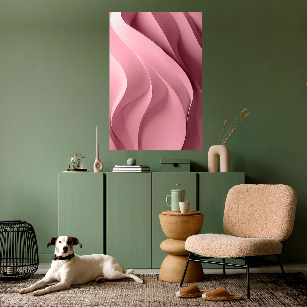 Affiche verticale autocollante « PENSÉE ROSE »