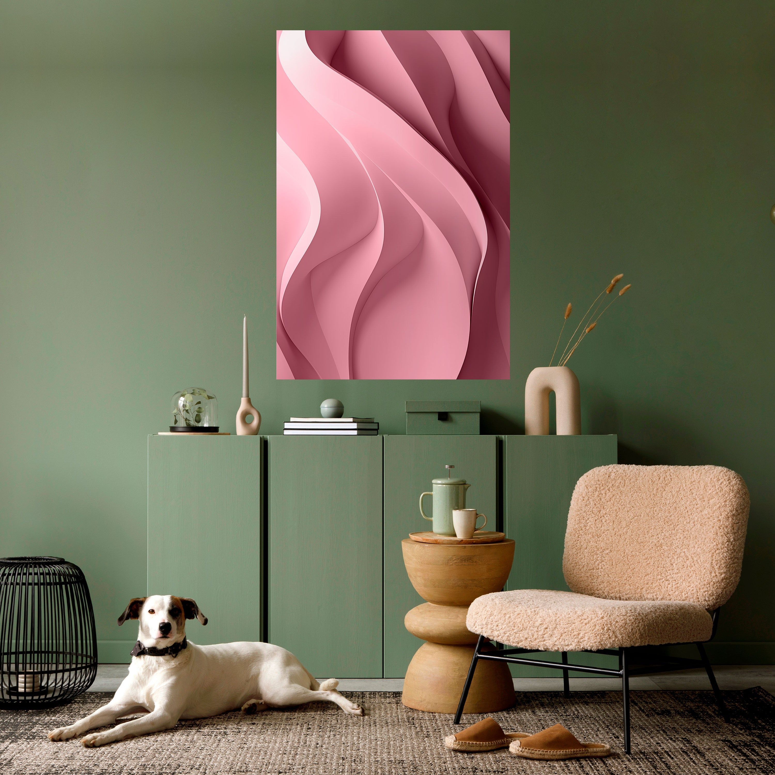 Affiche verticale autocollante « PENSÉE ROSE »