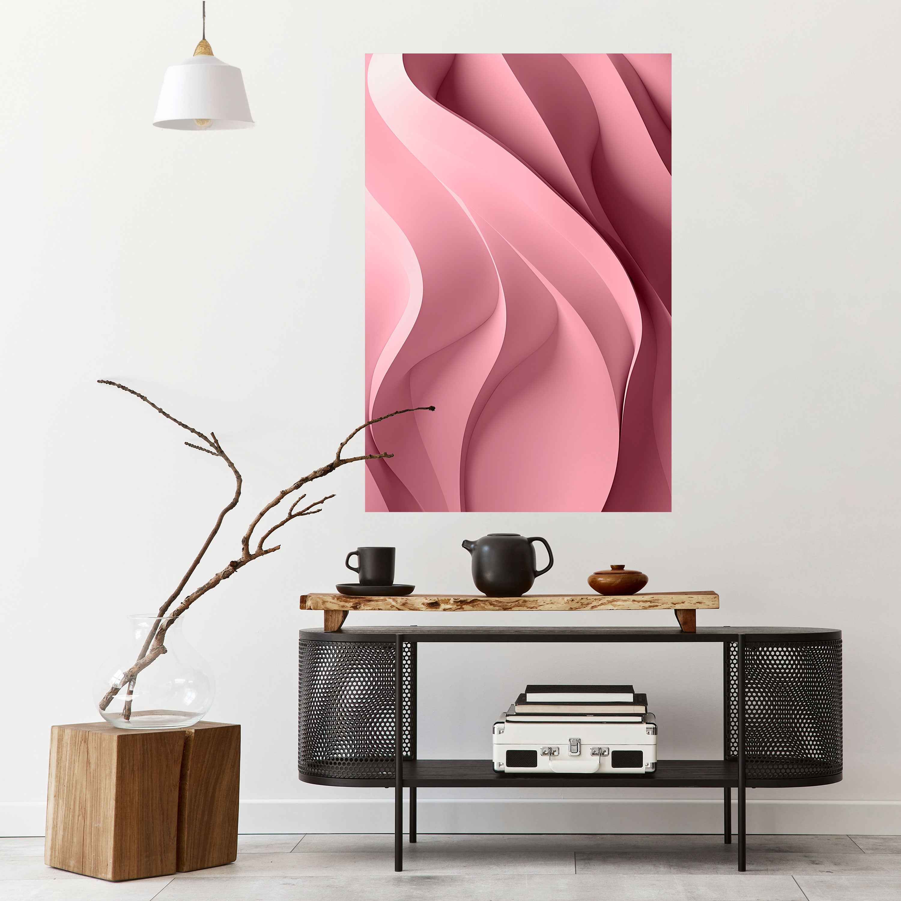 Affiche verticale autocollante « PENSÉE ROSE »