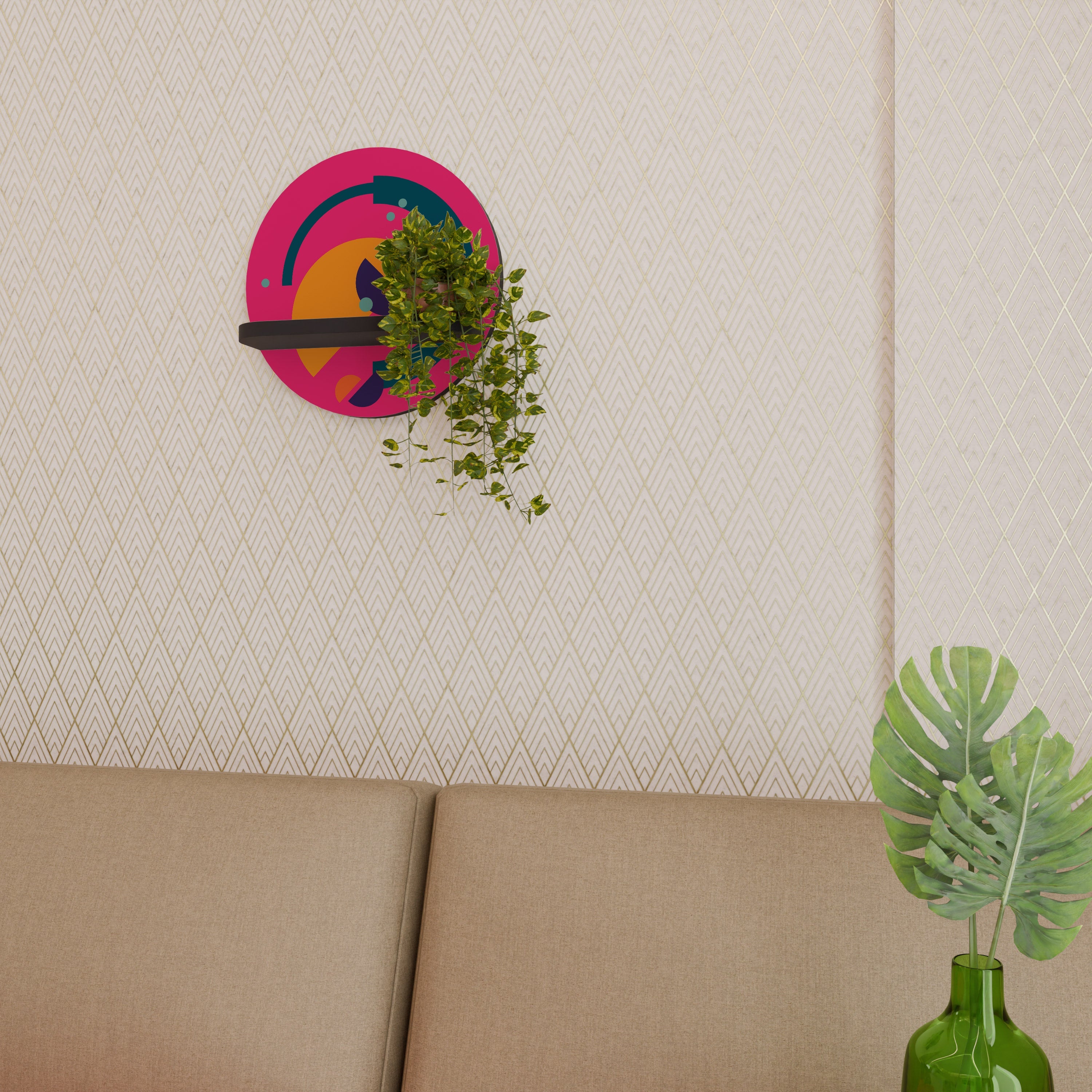 Étagère d'art ronde VIVID VISIONARY en finition noire