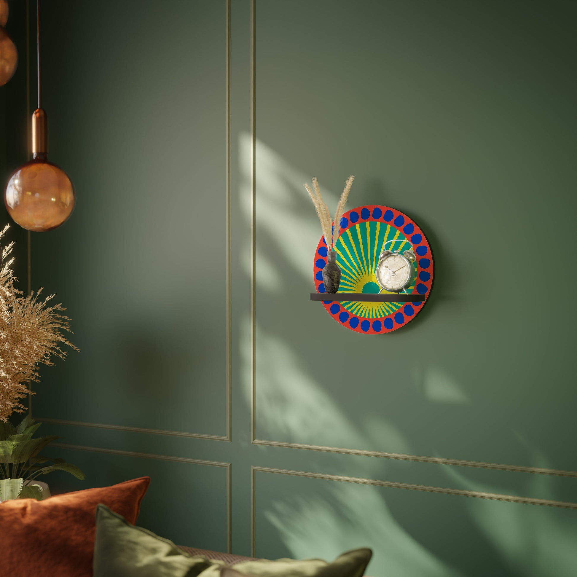 Étagère d'art ronde SHIMMER SPECTRUM en finition noire