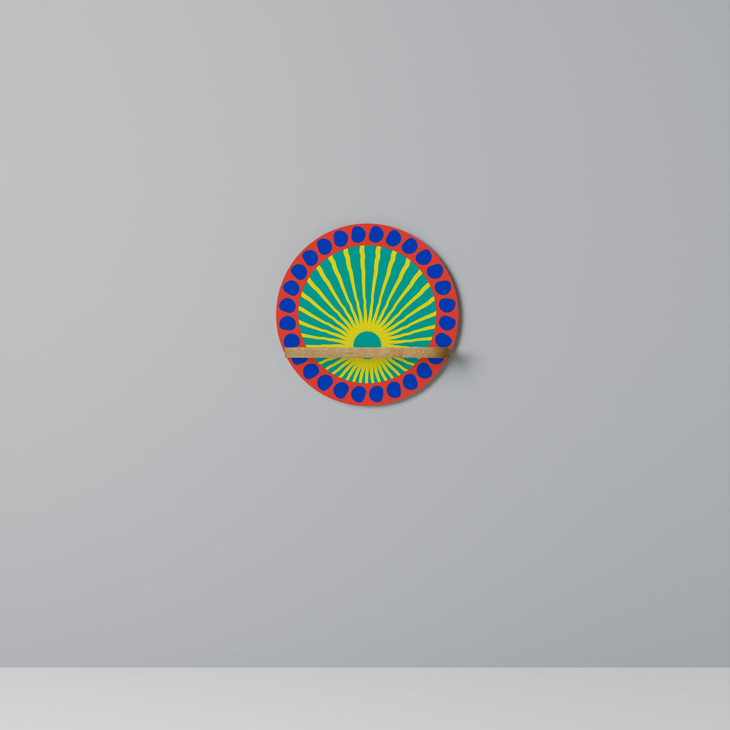 Étagère d'art ronde SHIMMER SPECTRUM effet chêne