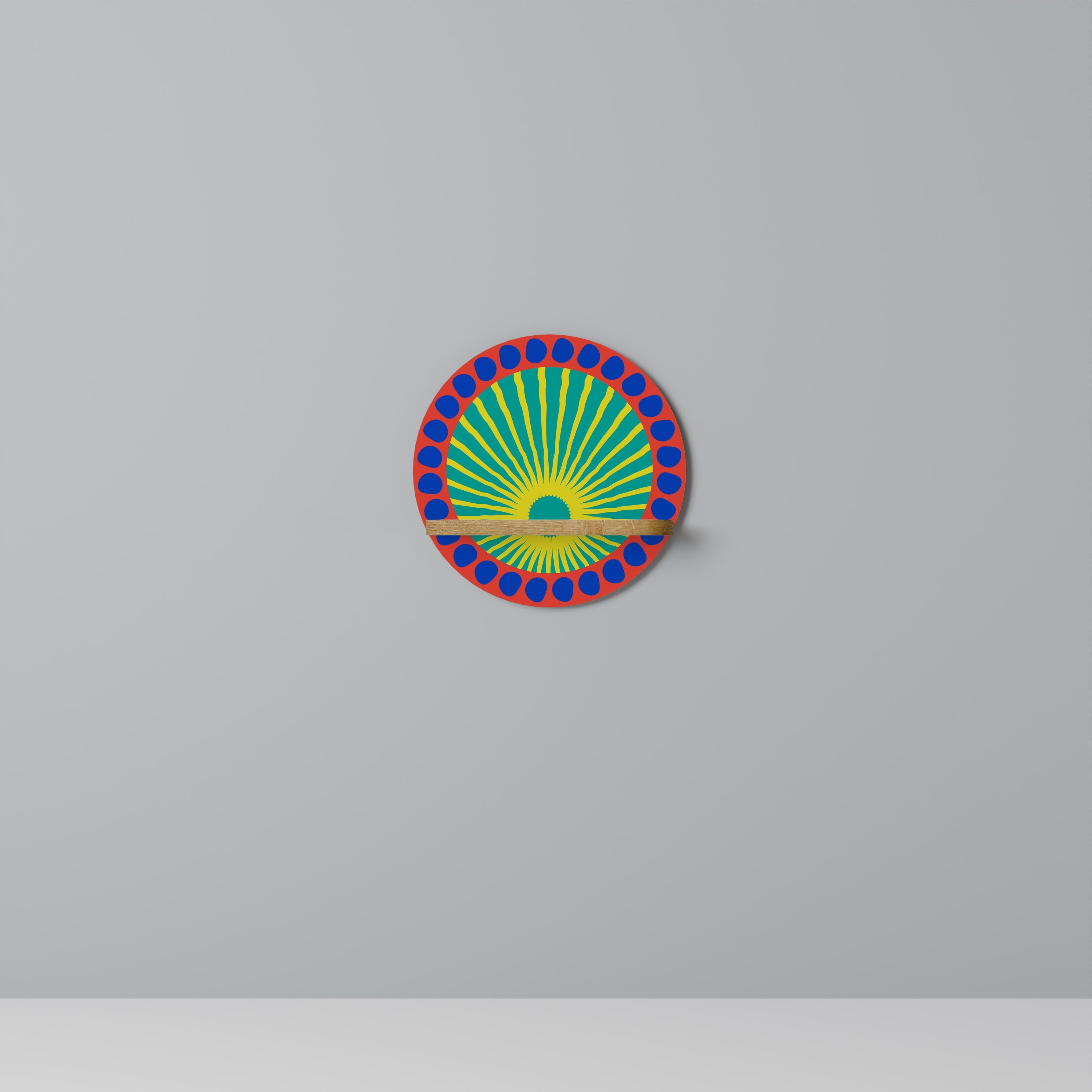 Étagère d'art ronde SHIMMER SPECTRUM effet chêne