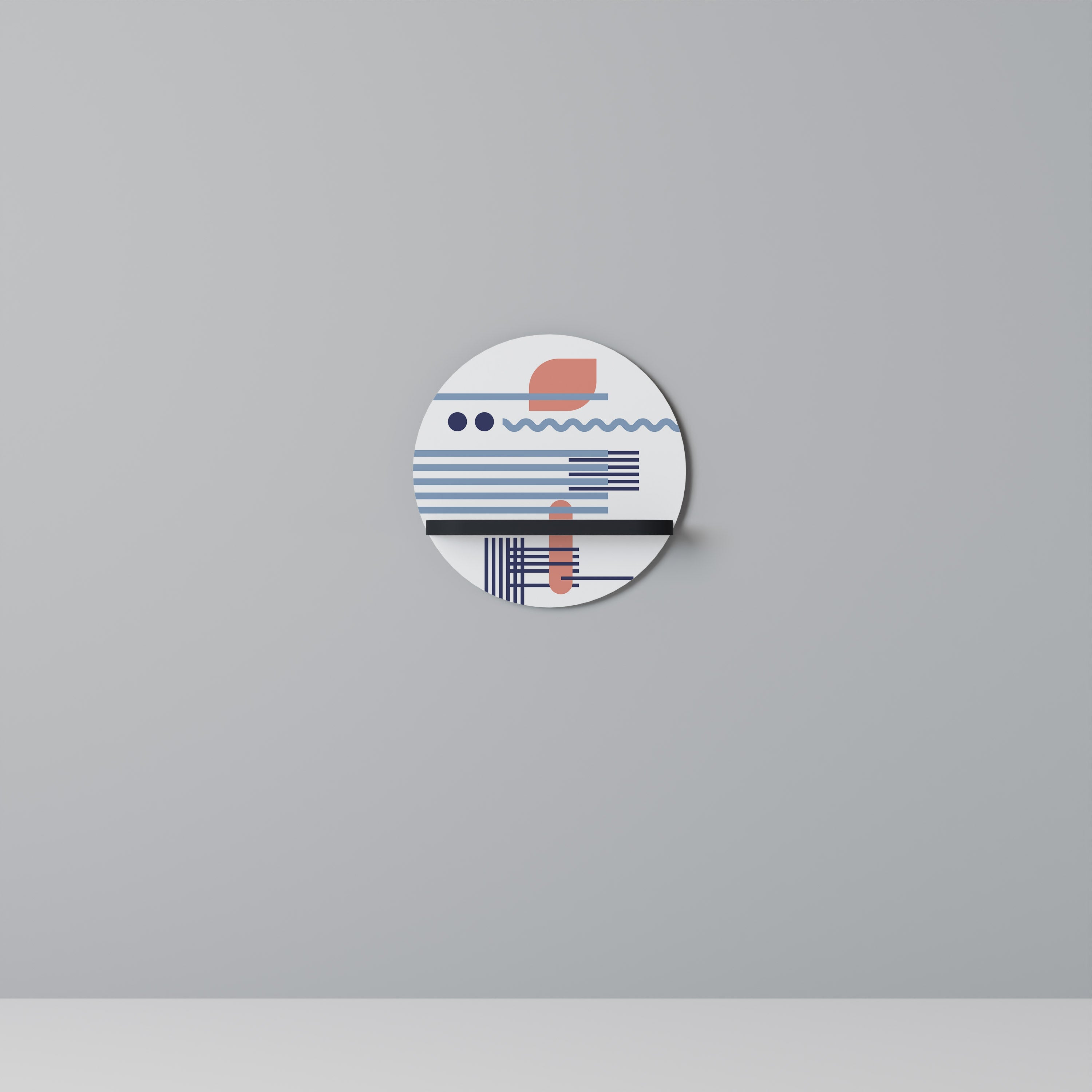 Étagère d'art ronde VIBRANT VERSE en finition noire