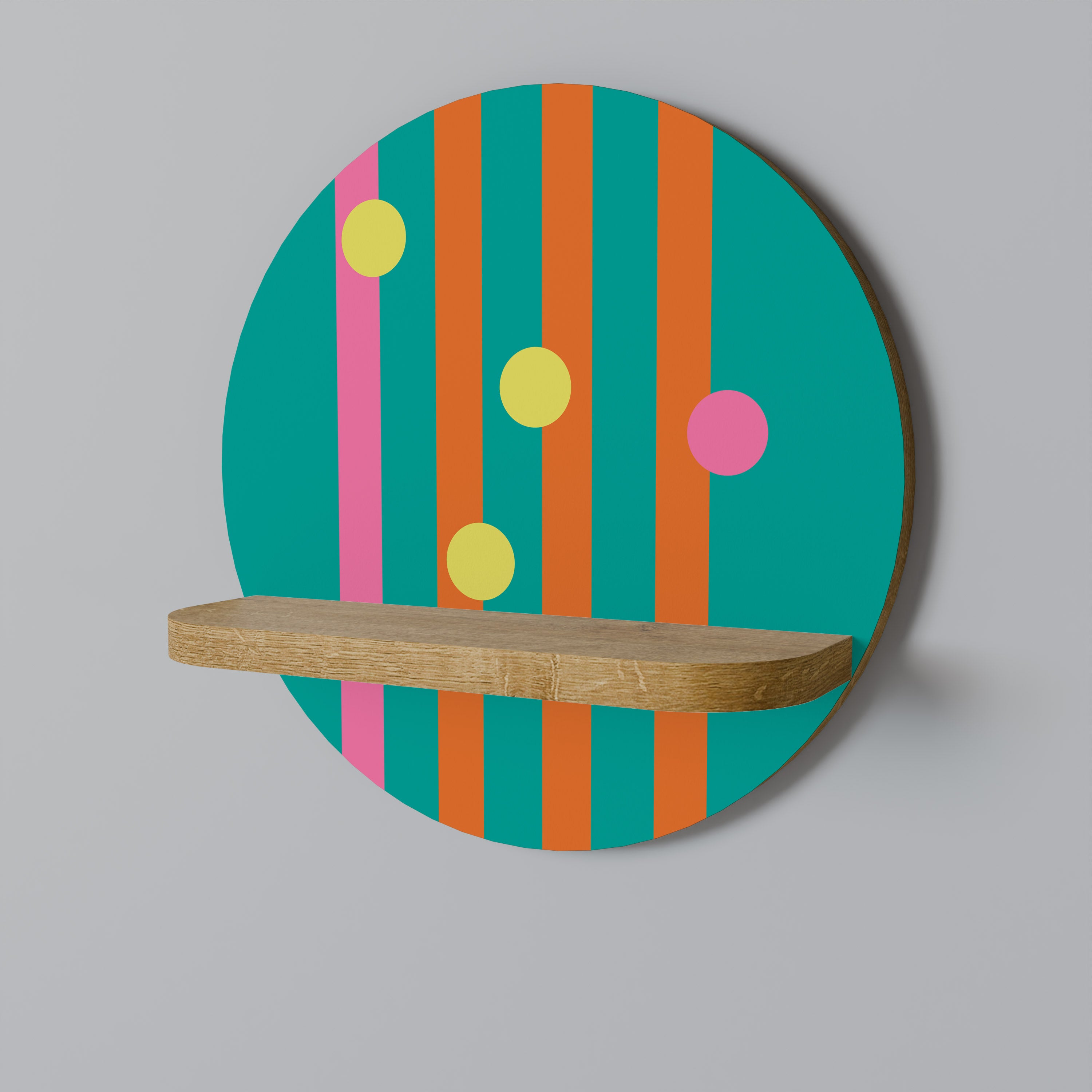 Étagère d'art ronde effet chêne SOMEWHERE IN BETWEEN