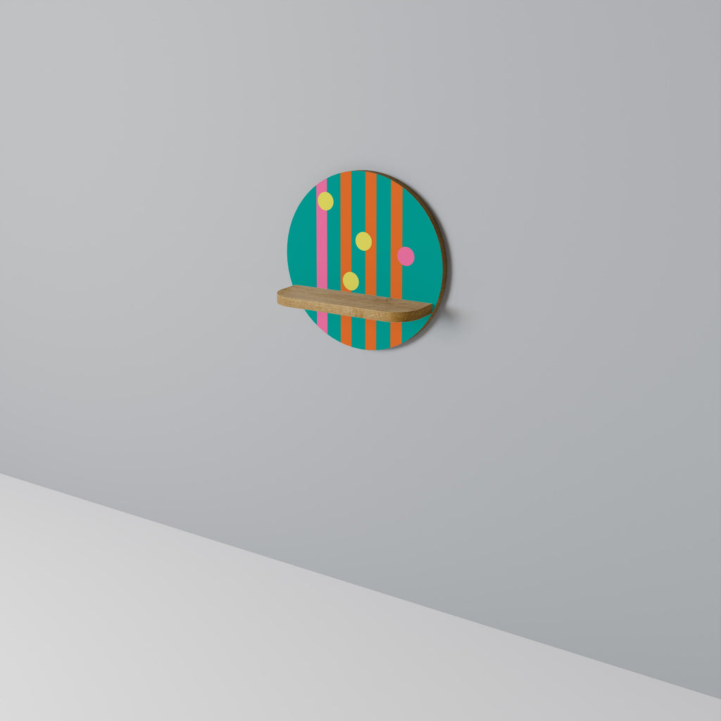 Étagère d'art ronde effet chêne SOMEWHERE IN BETWEEN