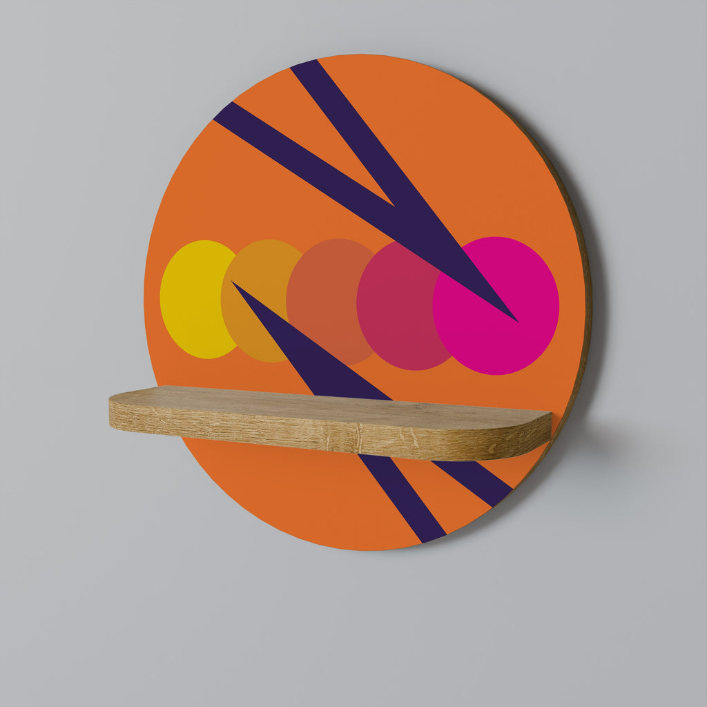 Étagère d'art ronde ON THE DOT BLADE effet chêne