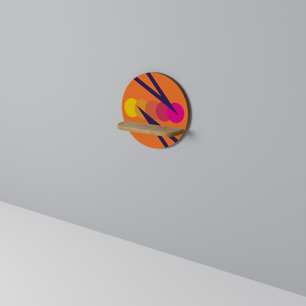 Étagère d'art ronde ON THE DOT BLADE effet chêne