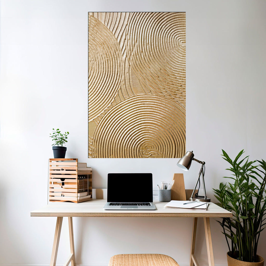 Affiche verticale autocollante « Golden Waves Unfold »
