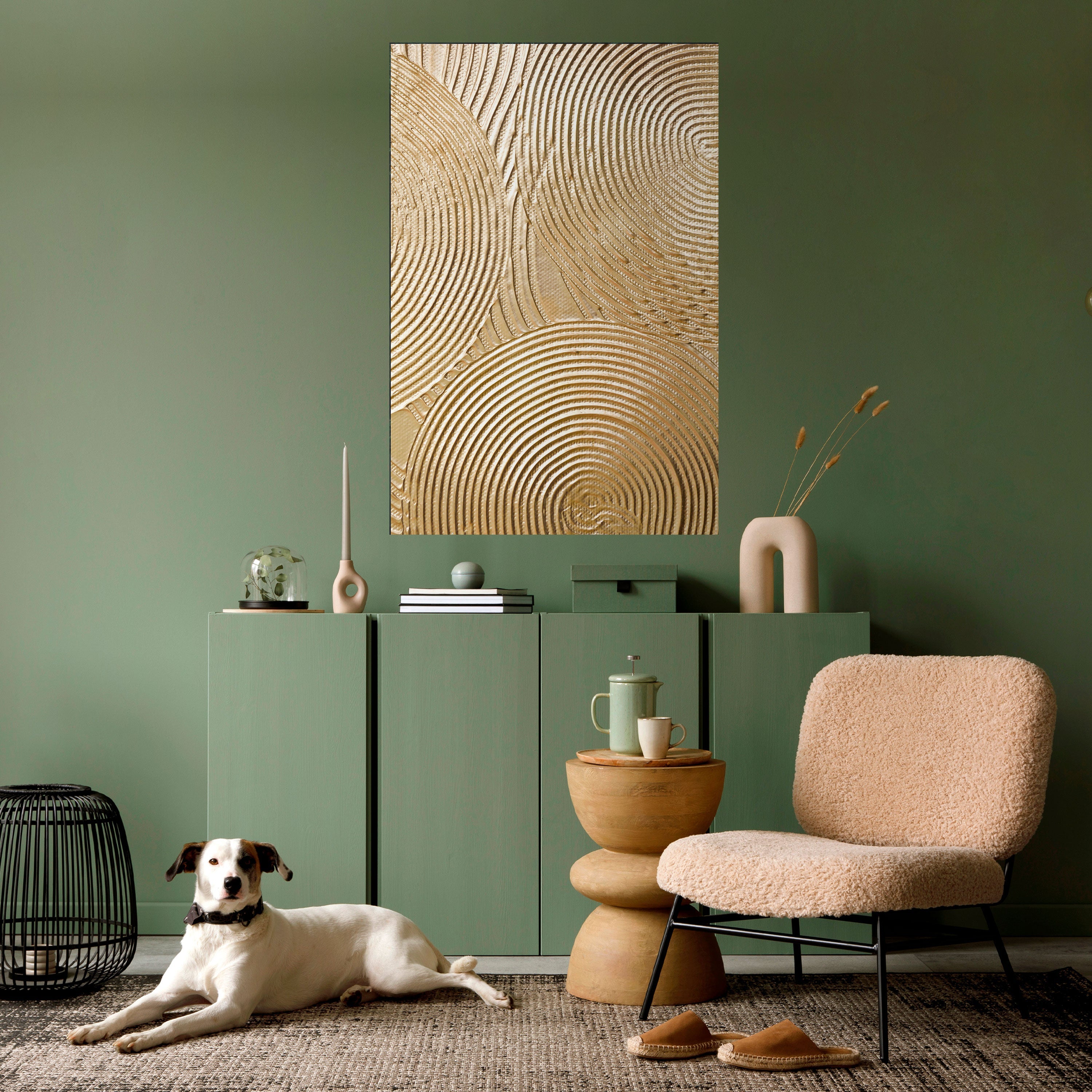Affiche verticale autocollante « Golden Waves Unfold »