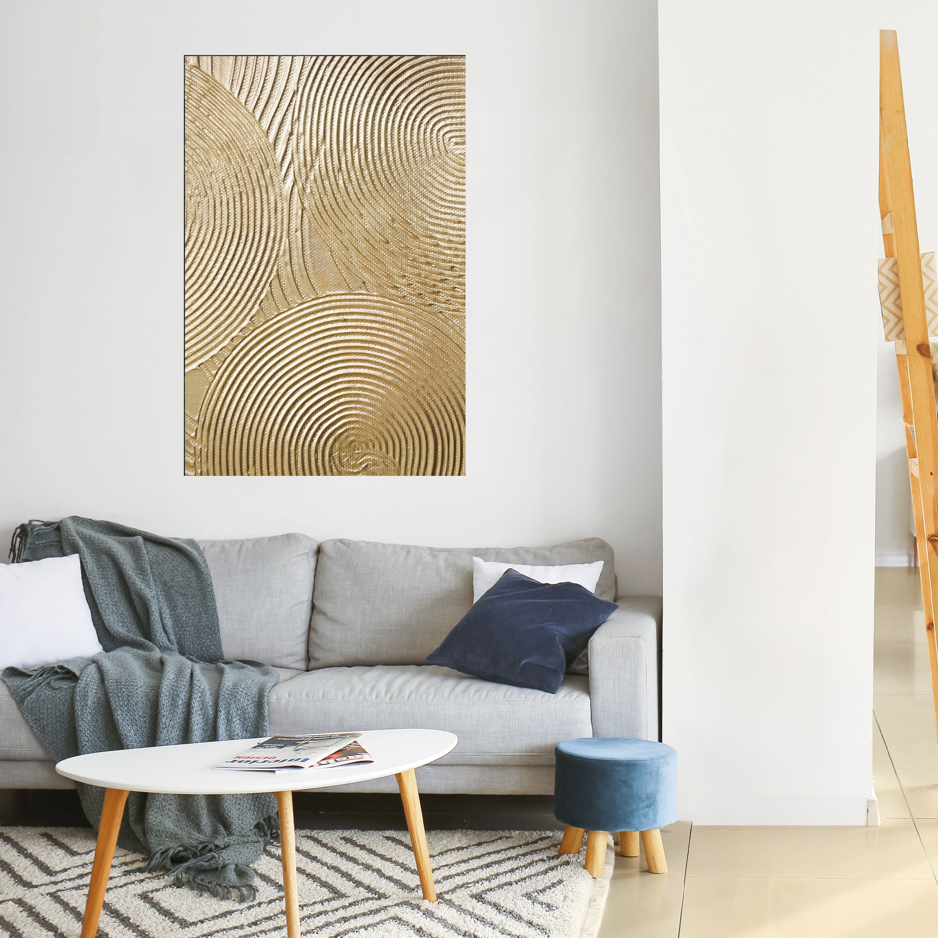 Affiche verticale autocollante « Golden Waves Unfold »