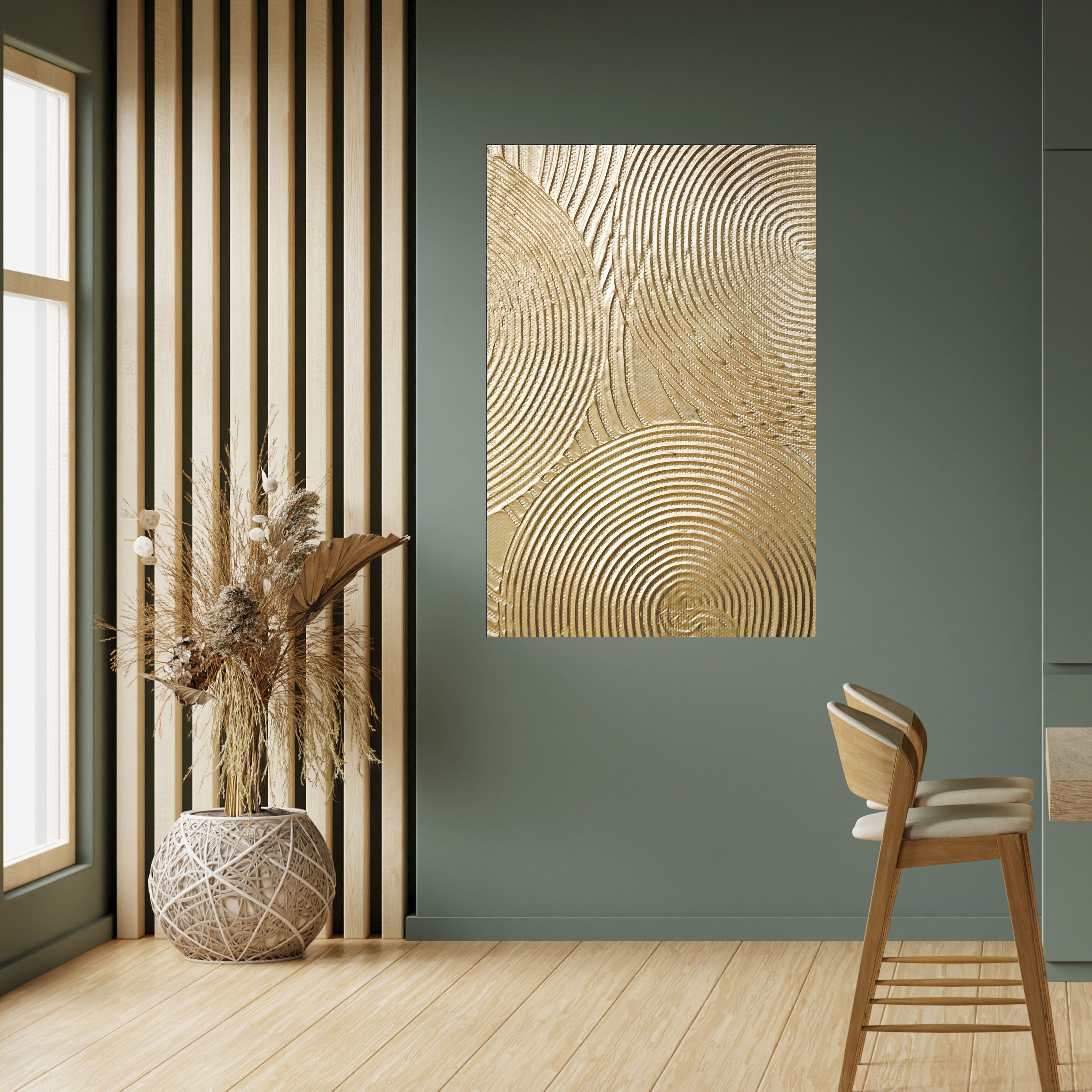 Affiche verticale autocollante « Golden Waves Unfold »