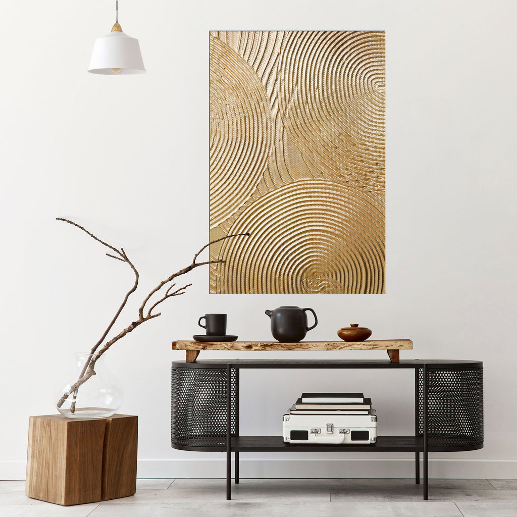Affiche verticale autocollante « Golden Waves Unfold »