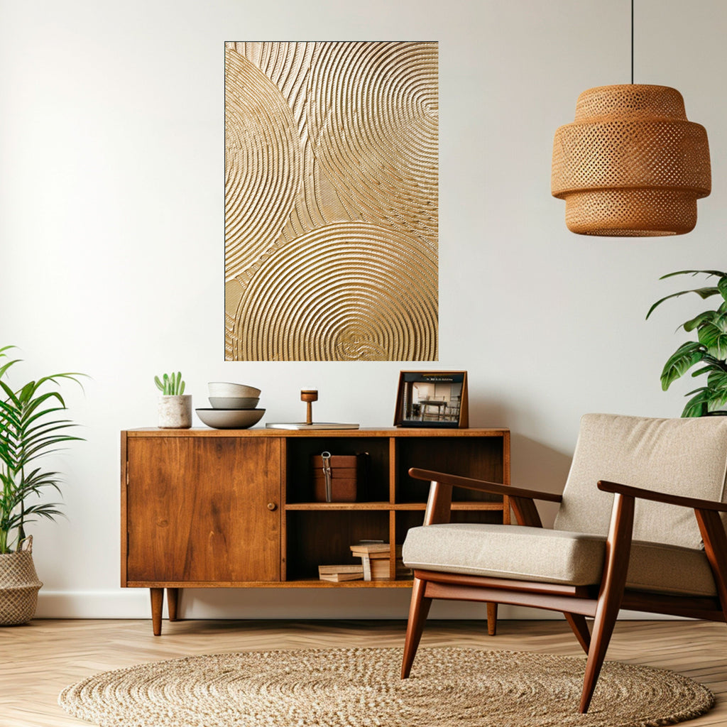 Affiche verticale autocollante « Golden Waves Unfold »
