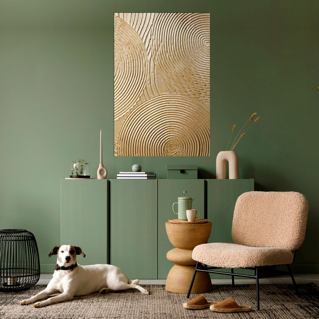 Affiche verticale autocollante « Golden Waves Unfold »